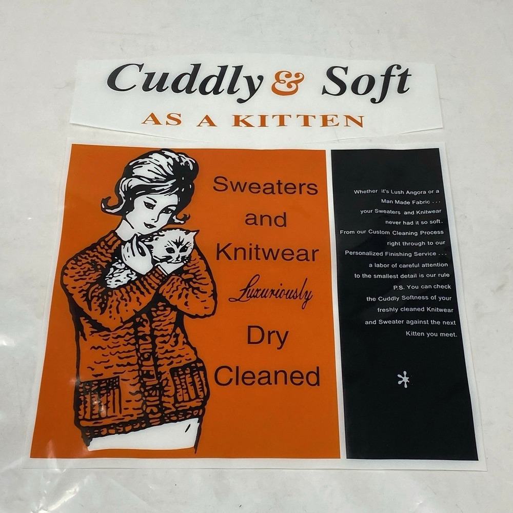 Vintage Cuddly & Soft Plastic Sweater Bag Laundry Dustcovers Dry Cleaner Bag